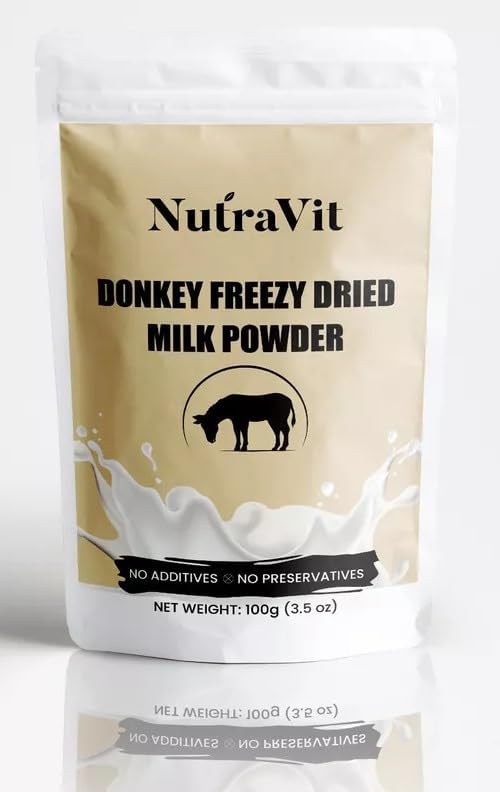 Magichood Nutravit 100% PURE NATURAL Dried Donkey Milk Powder | 100gm (3.5 Oz) Pack |