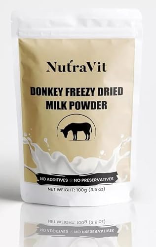 Magichood Nutravit 100% PURE NATURAL Dried Donkey Milk Powder | 100gm (3.5 Oz) Pack |