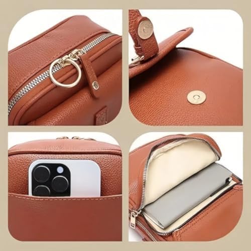 Crossbody Leather Bag Unisex Messenger Bag Trendy Storage Bag Casual Shoulder Bag for Women with 10 Card Slots4