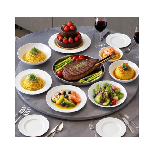 HUFIREHU 中華テーブル 回転台 円卓用ターンテーブル イニングテーブル回転トレイ 360回転式 大型 回転テーブル テーブル 家庭用回転台 中華テーブル 木製 ターンテーブル 食卓用 丸型ダイニングテーブル回転テーブル 丸い木製の360°回転 テー