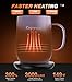 Kepwam Self Heating Coffee Mug T2, 16oz Smart Heated Coffee Mug, 150 Min Battery Life - Hot up to 149℉ Temperature Control Coffee Mug Warmer, Gifts for Dad Mom (No APP)