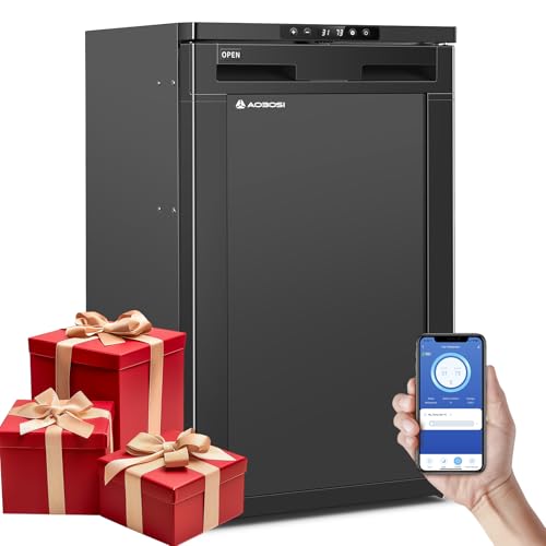 AAOBOSI 83L Campervan Fridge Camping Refrigerator with APP Control 12V Fridge Freezer for Campervan Car Truck Boat Motorhome Travel
