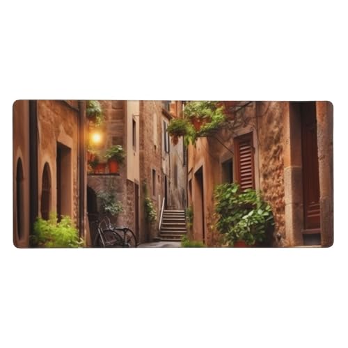 Tapis de souris de jeu étendu XXL en tissu haute densité au motif italien