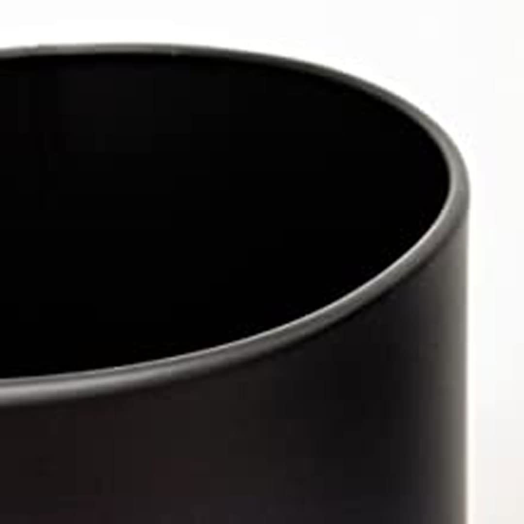 Danieli | Cubo de Basura Exterior de pie CES021 | Papelera de Metal Barnizado con Polvo Negro y Anillo Superior de Acero | Papelera para Oficina, Bar y el Hogar | Capacidad 12 litros | 25 x 61 cm