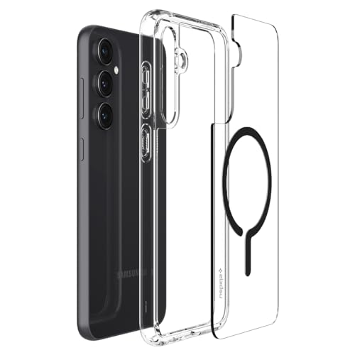 Image of Spigen Ultra Hybrid OneTap Metal Ring MagFit | Samsung Galaxy S23 FE Case [Transparent] [Magsafe] Galaxy S23 FE Back Cover | TPU+PC - Black