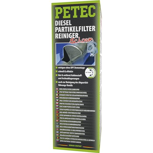PETEC Dieselpartikelfilter Reiniger DPF Cleaner Dieselfilter Auto System Injektor Reinigung 400 ml Schaum. Löst & entfernt Kohlenstoff- & Ascheablagerungen 72550