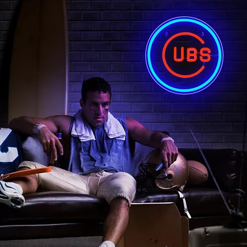 Image of Baseball Neon Sign for Wall Decor Baseball Neon Light for Man Cave Dimmable Team Logo Led Sign for Club Bar Party Dorm Bedroom Game Room Decor Birthday Gifts for Men Size 12 * 12 In(ZYLD060)