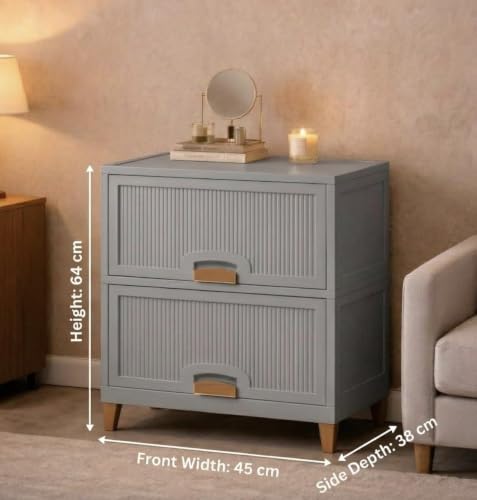Image of mechdel Cupboard Rack for Clothes Plastic Cabinet for Storages Foldable Wardrobe for Clothes Plastic Cloth Rack for Storages Clothe Storage (Cupboard Rack-1 Door - Grey, 1PCS)