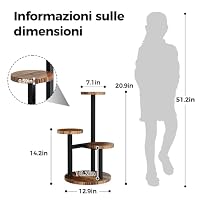 Bamworld Blumenständer Holz Pflanzenständer Pflanzenregal Indoor Blumenregal Kleines Metall Blumenständer für Terrasse, Garten, Balkon, Wohnzimmer, Schlafzimmer (3 Etagen) – Ansicht 5