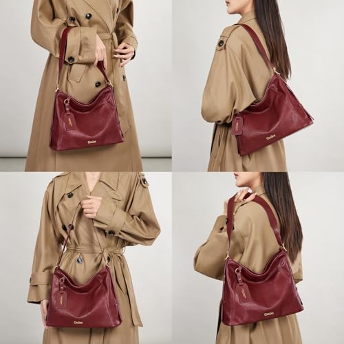 Image of Cnoles Hobo Bag For Women Ladies Fashion Leather Handbag And Purses Tote Shoulder Satchel Crossbody Bags Top Handle Purse