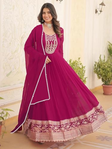 Image of KEDARFAB womens Anarkali Kurta With Dupatta Set