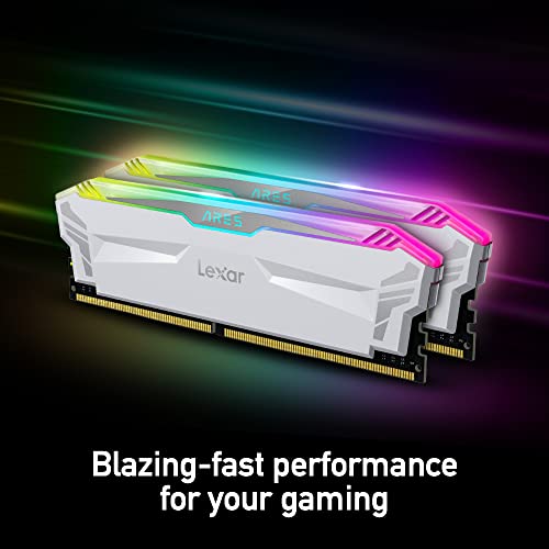 Image of Lexar 16GB (2x8GB) ARES RGB DDR4 RAM 4000MT /s CL18 1.4V Desktop Memory, White (LD4EU008G-R4000GDWA)
