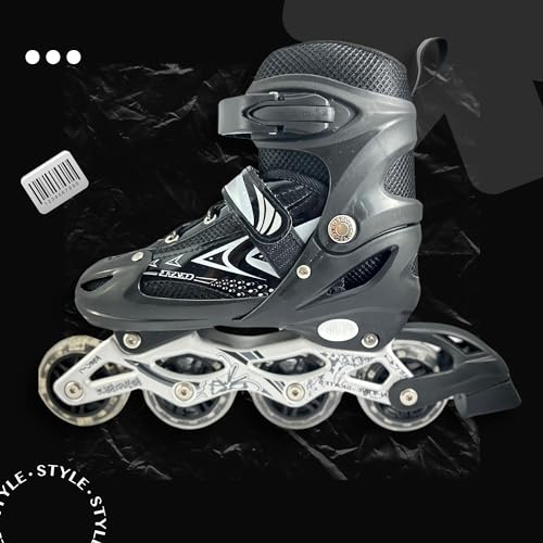 Patins Roller Inline 4 Rodas Skates Ajustavél com Rodas Iluminadas Jovens e Adultos, Para iniciantes