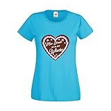 Oktoberfest T-Shirt für Damen mit Motiv -Mein Dirndl ist in der Wäsche- Frauen Tracht Türkis XXL