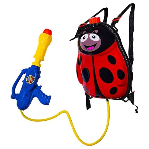 Toyrifik Water Gun Backpack Water Blaster for Kids -Water Shooter with Tank Lady Bug Toys for Kids- Summer Outdoor Toys for Pool Beach Water Toys for Kids