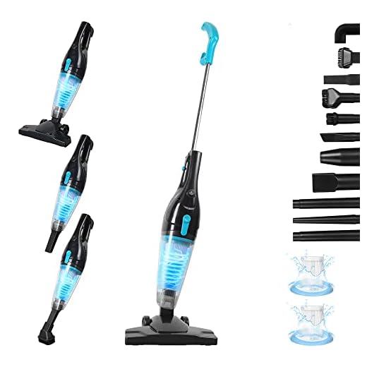 Intercleaner Corded Vacuum Cleaner, 15KPa Powerful Suction with 400W Motor, 12 in 1 Lightweight Bagless Stick Vac with Handheld, Ultra Quiet, for Hardwood Floor Carpet Car Pet Hair