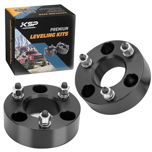 KSP 2.5 Leveling Kits for Ram 1500 2009-2026 2pcs Front Lift Spacer Raise 2.5in Height for the Truck Chassis Frame 2.5 Inch Aluminum CNC Strut Spacers fit Dodge Dakota 2005-2011 Raider 2006-2009