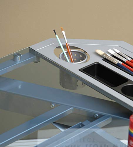 Studio Designs Futura Tower, Silver/Blue Glass #TOP5