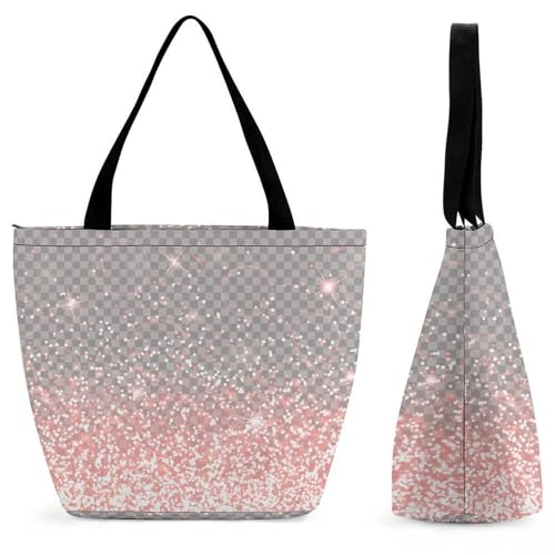 Sac à main pour femme rose brillant grand format idéal pour le shopping et voyage