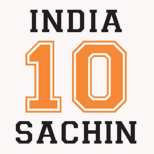Image of Pooplu Women's Regular Fit Jersey No.10 Sachin Cotton Graphic Printed V Neck Half Sleeves Black & White t-Shirt. Sports, Cricket, Symbol Pootlu Tshirts