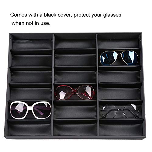 Ueohitsct 18 Grids Glasses Display Stand Sunglasses Storage Box Glasses Jewelry Organizer #TOP4