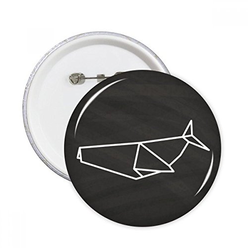 Broches bouton badge Origami Shark multicolore géométrique ronde DIYthinker pour vêtement taille L