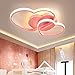 LED Lampada Da Soffitto Dimmerabile Plafoniera Forma Di Cuore Lampada Da Soggiorno Moderna Con Telecomando Metallo Lampadario Per Camera Dei Bambini Ragazzi Ragazze Cameretta Cucina,Rosa,50cm