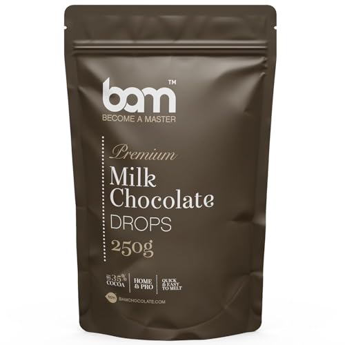 BAM Gocce Cioccolato al Latte 35.1% - Per Dolci, Biscotti, Creme e Cereali - Cioccolato Latte per Uso Casalingo e Professionale