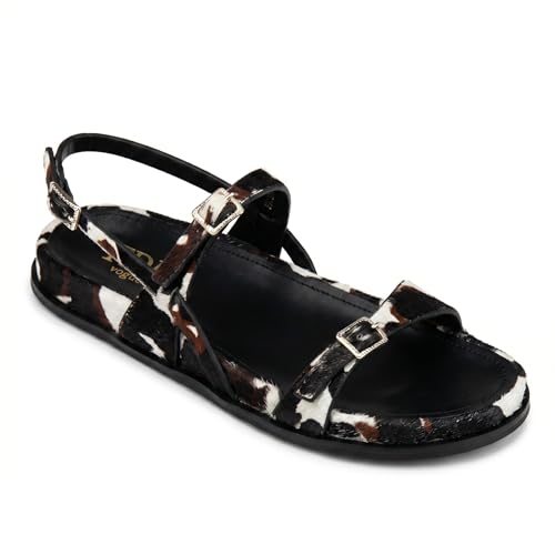 TDD Women’s Genuine Leather Slide Sandals, Horsehair Flat Sandals with