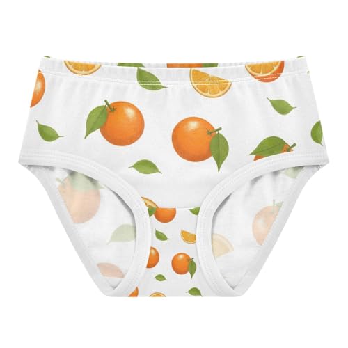 Toddler Briefs, Cute Oranges Girls Underwear Cotton, 2–8 Years