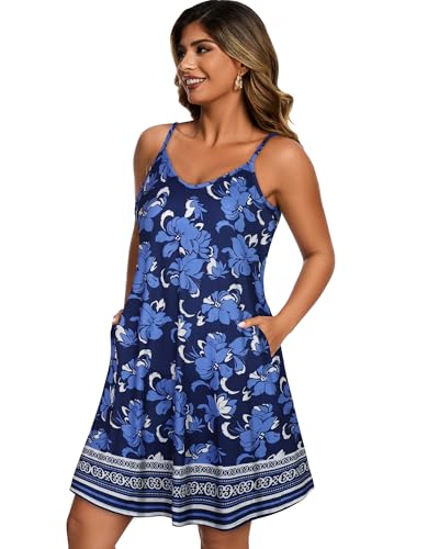 Image of JOELLYUS Womens Spaghetti Strap Dress Summer Dresses Beach Cover Ups Casual Sundresses with Pockets 2026