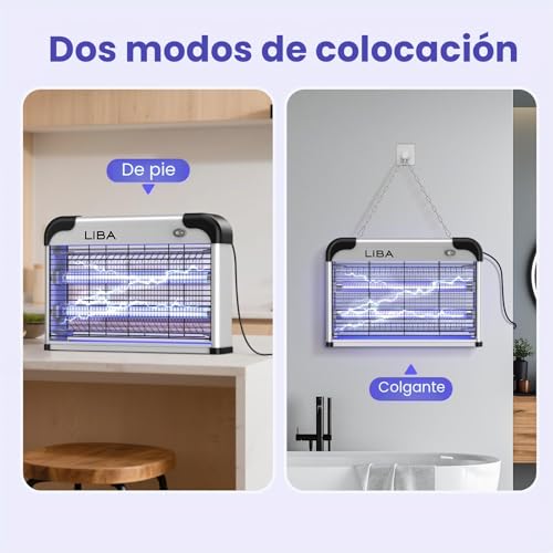 Mata mosquitos electrico 20W Liba con lampara UV de interior y 2 bombillas 6