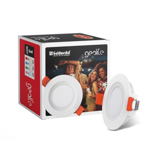 Image of Goldmedal Geolite 3W LED Round Panel Light for Home, Office, Restaurant & Shop - Cool Daylight