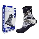 PowerStep Dynamic Ankle Support Sock, Ankle Brace and Ankle Compression Sock, for Flexibility, Ankle Support and Injury Prevention, Pain Relief, Unisex (Left Medium, Men's 7-9.5, Women's 8-10.5)