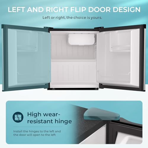 image for EUHOMY 1.7 Cu.Ft Mini Fridge with Freezer, Reversible Single Door Comp