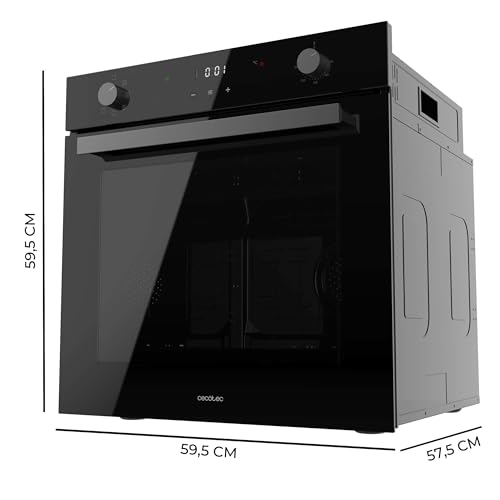 Cecotec Einbau-Backofen Multifunktion 70L Bolero Hexa M226001 Glass Black. 2800W, 7 Funktionen, Display, Steam Base XXL, Steam Assist, Steam EasyClean, Kühlgebläse, Eco-Modus, Konvektionsmodus, Grill