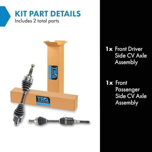 Image of TRQ Front Driver and Passenger Side CV Axle Assembly Set 2 Piece Compatible with 2001-2004 Ford Escape 2007-2008 Escape 2001-2006 Mazda Tribute 2008 Tribute 2005-2008 Mercury Mariner