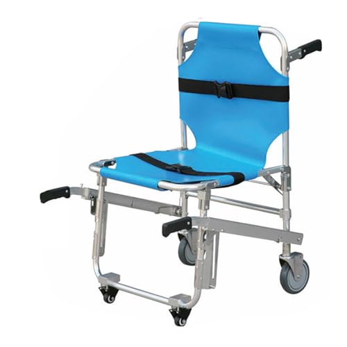Genérico Silla salvaescaleras Ligera, salvaescaleras Plegable para escaleras con Capacidad de Carga de 300 Libras, Silla de Ruedas de Aluminio para Subir escaleras de Emergencia con 2 Ruedas,
