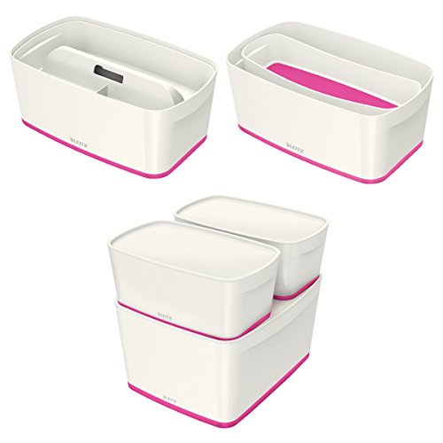 Leitz MyBox Pequeña con tapa, Caja de almacenaje para casa o la oficina, 5 litros, A5, Blanco/Rosa metalizado, Plástico brillante, 52291023 - imagen 17
