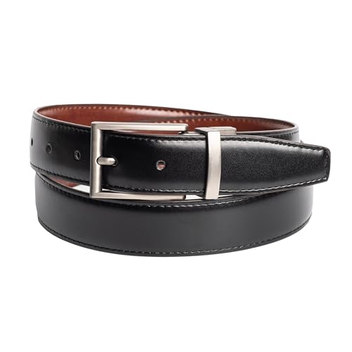 Vince Camuto Belts Men | Reversible Tan to Black Belt with Edge Stitch Detailing a Gun Metal Finish Belt Buckle4