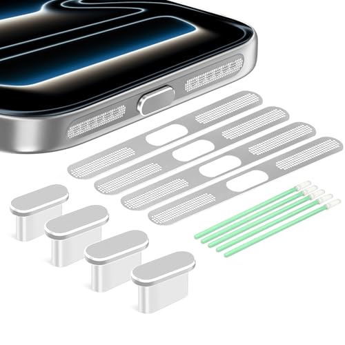 Image of USB C Dust Plug,USB C Port Cover Type C Charging Port Plug Cover Speaker Dust Cover, Accessories for iPhone 17 Pro Max (Silver, for iPhone 17 Pro Max)