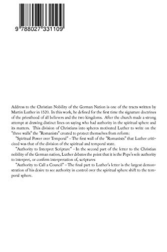 Address To the Christian Nobility of the German Nation: Treatise on Signature Doctrines of the Pries