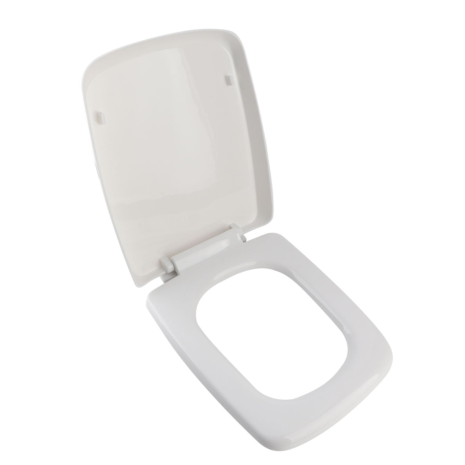 Ejoyous Copriwater Quadrato Bianco, Sedile WC Facile da Pulire Design | Materiale in PP, Accessorio Bagno, Adatto WC Standard, Coperchio Removibile