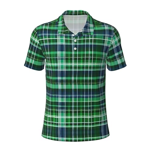 Polo manches courtes homme motif tartan écossais aux finitions soignées