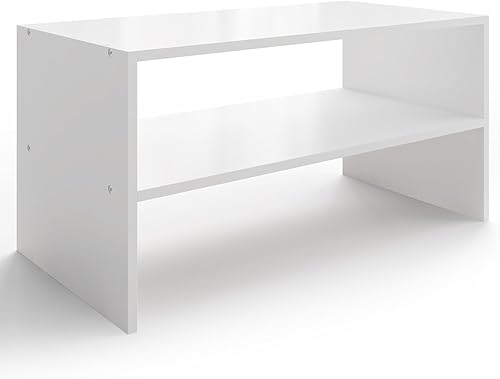 LOWOSA Zapatero apilable con 2 estantes - Blanco