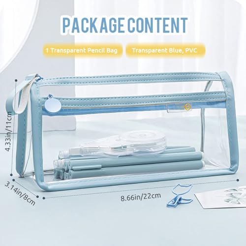 Image of Zibuyu Transparent Pouch, Double Layer Pencil Case, Pouch for Stationery