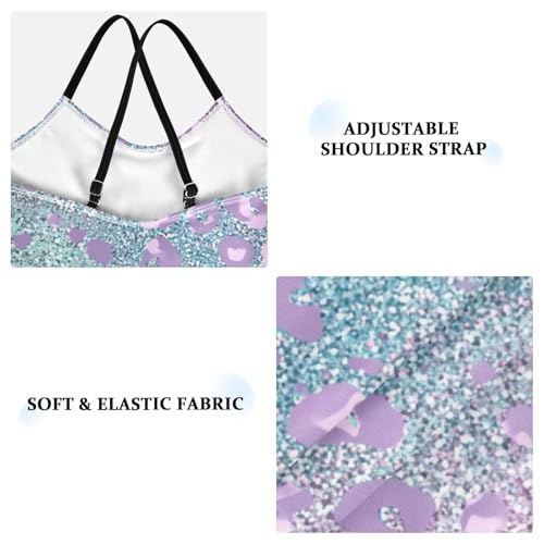 Bolaz Girls Swimsuits One-Piece Bathing Suits Multicolor Kids Summer Beach Swimwear for 3-10 Years Old-Blue Leopard Print23