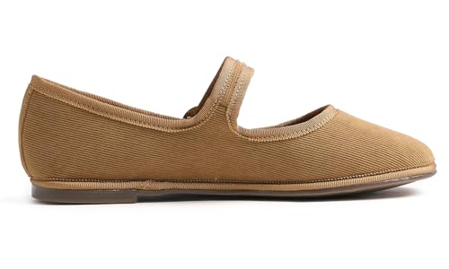 FEVERSOLE Women's Soft Breathable Mary Jane Memory Foam Cushioned Comfort Round Toe Metal Buckle Flats Walking Shoes3