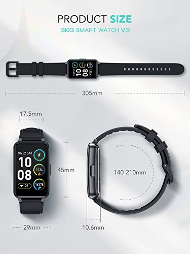 Skg Smart Watch, Fitness Tracker Smartwatch For Android/Ios, 1.57" Full Touch Screen With Heart Rate Blood Oxygen Sleep Monitor, Pedometer, Ip68 Waterproof Swimming Smart Watches For Women/Man, V3 #TOP7