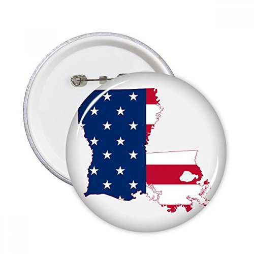 Badge bouton USA Louisiane, un lot de 5 broches rondes XL idéal comme cadeau souvenir